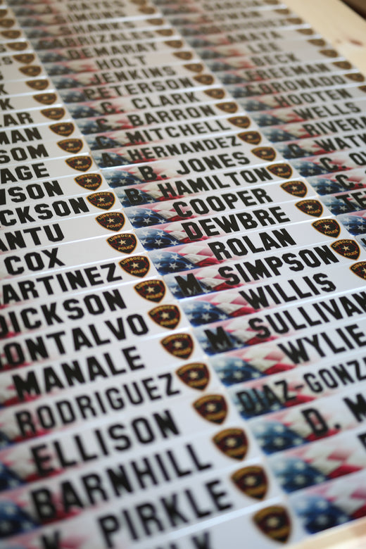 BULK ORDER +12 Locker Plates: American Flag Silver