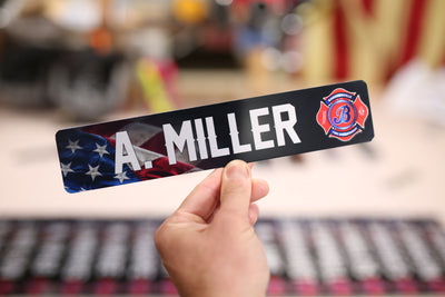 Locker Plate: American Flag: Black background