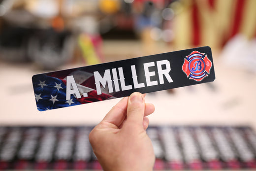 Locker Plate: American Flag: Black background