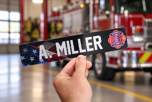 Locker Plate: American Flag: Black background