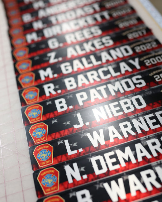 BULK ORDER + 12 LOCKER PLATE: GRUNGE REDLINE FLAG/LOGO