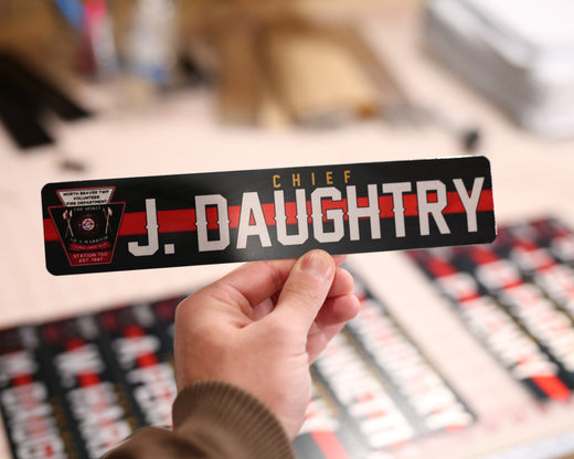 BULK ORDER - 12 OR MORE ONLY: LOCKER PLATE: THIN-LINE FLAG/LOGO